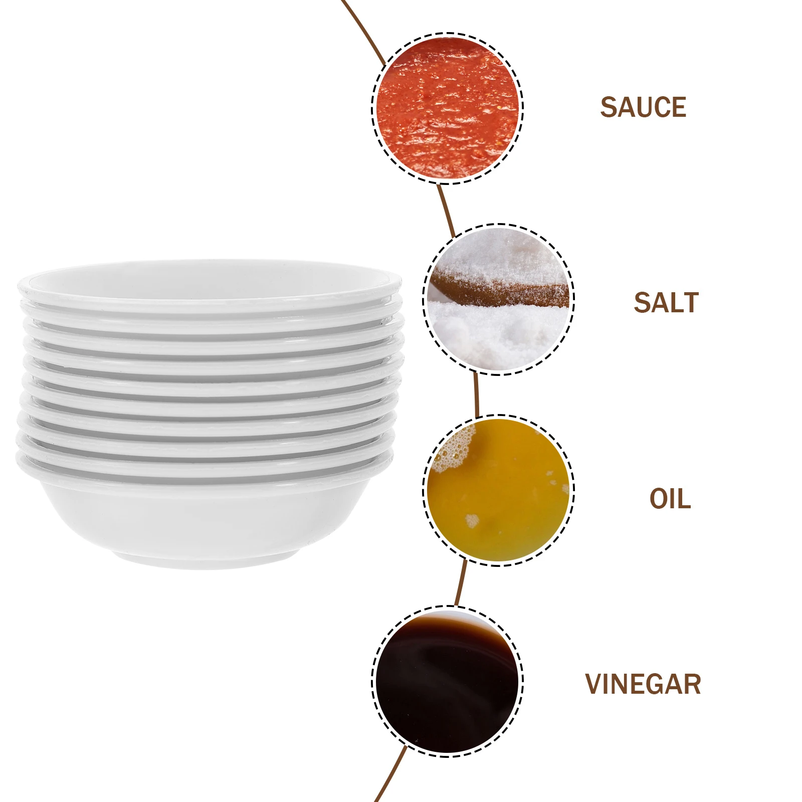 

30 Pcs White Plates Appetizer Food Dipping Bowl Condiment Tray Small Sauce