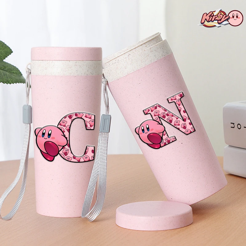 Botella de agua portátil Star Kirbys de 350ML, tazas de agua con dibujos animados de Anime para niños y niñas, taza de agua deportiva a prueba de fugas para exteriores, botella para beber