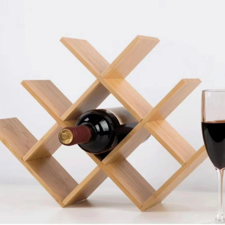 

Wine Rack Countertop Oak Wooden Wine Bottle Rustic Wine Storage Racks for Tabletop, Hutches and Display Cabinets