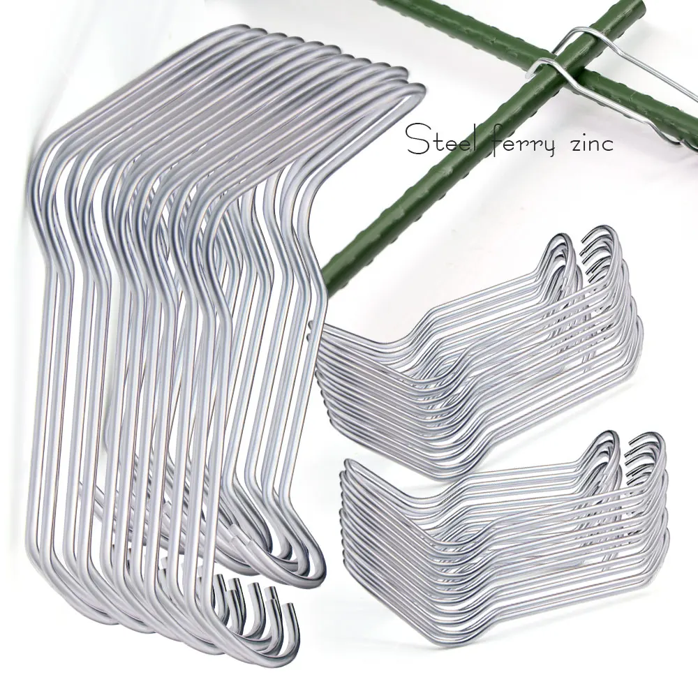 Metal Steel Wire Greenhouse Film Fixation Clamp Reusable Buckle DIY Plants Supports Rod Clips for Garden Flowers Frame Fastener