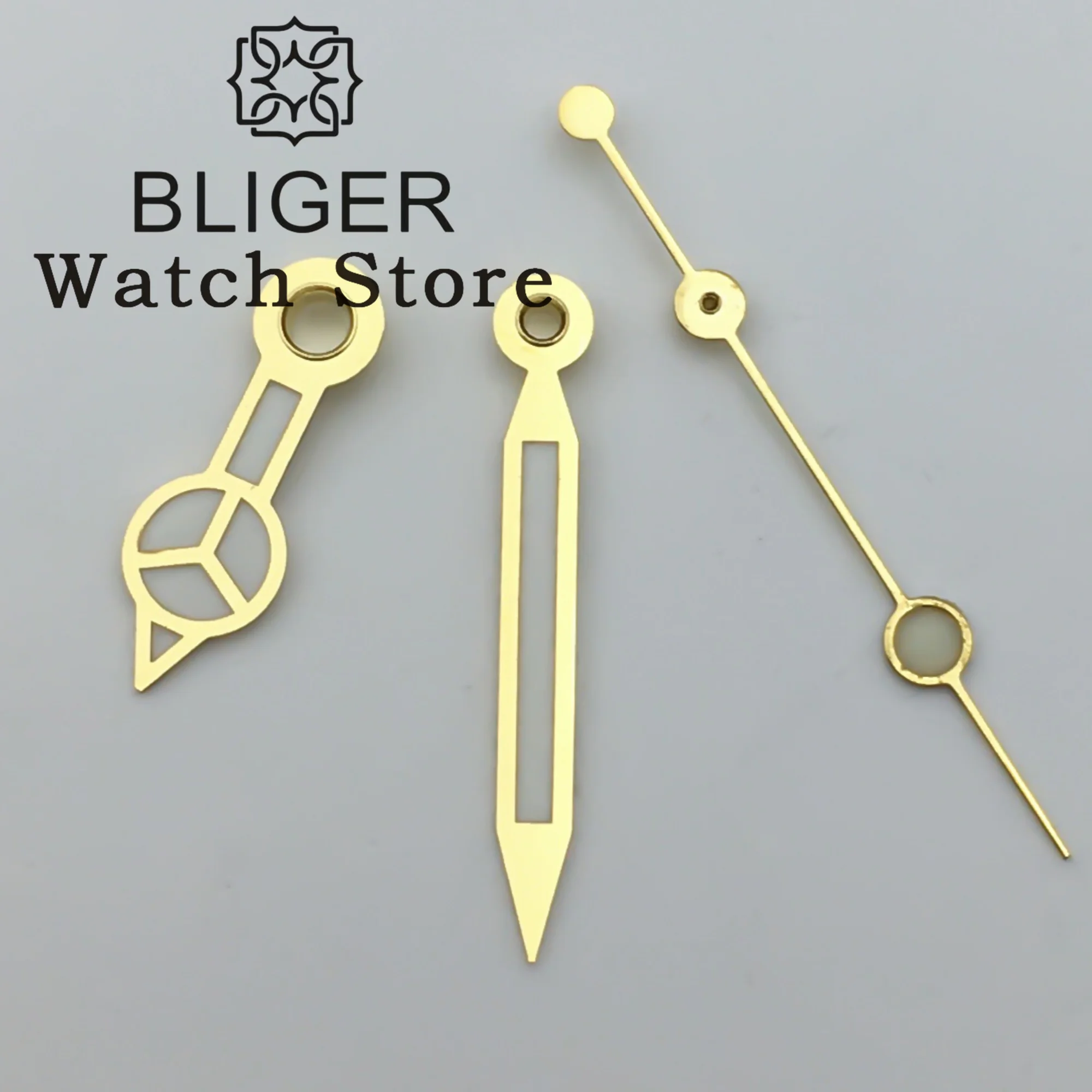 BLIGER-Juego de manecillas de reloj BLIGER, plata, oro, negro, oro rosa, con C3 verde luminoso, accesorios de reloj con movimiento Ronda 515