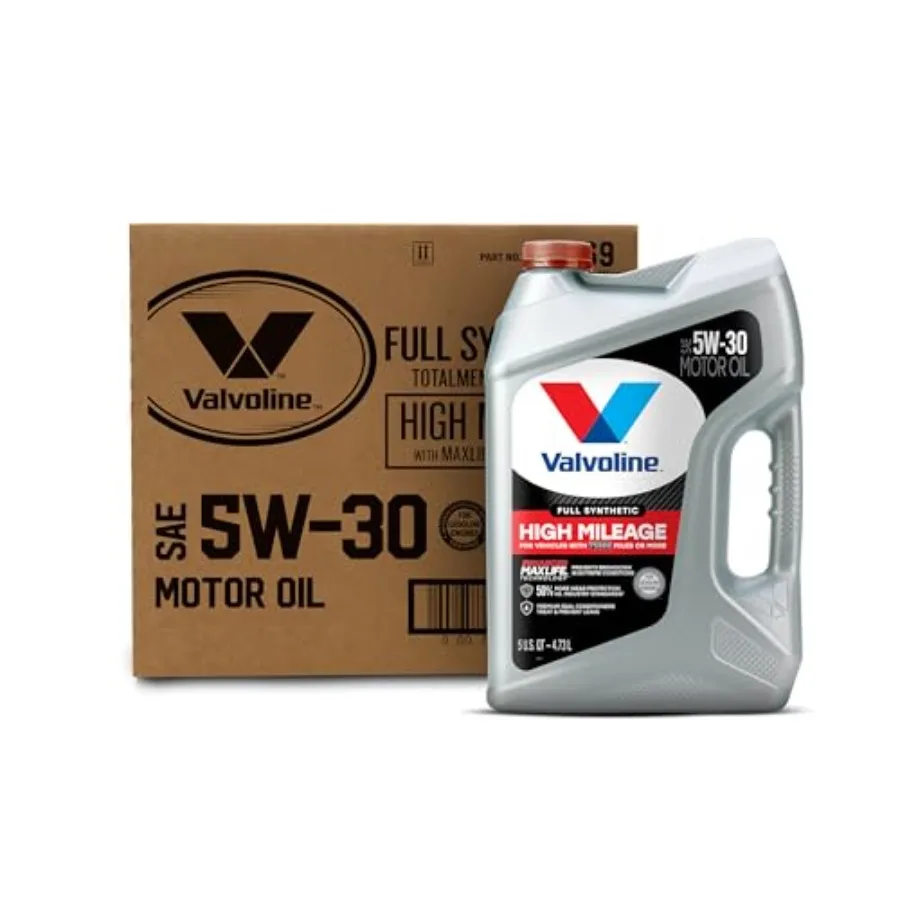 

Full Synthetic High Mileage with MaxLife Technology SAE 5W-30 Motor Oil 5 QT Case of 3