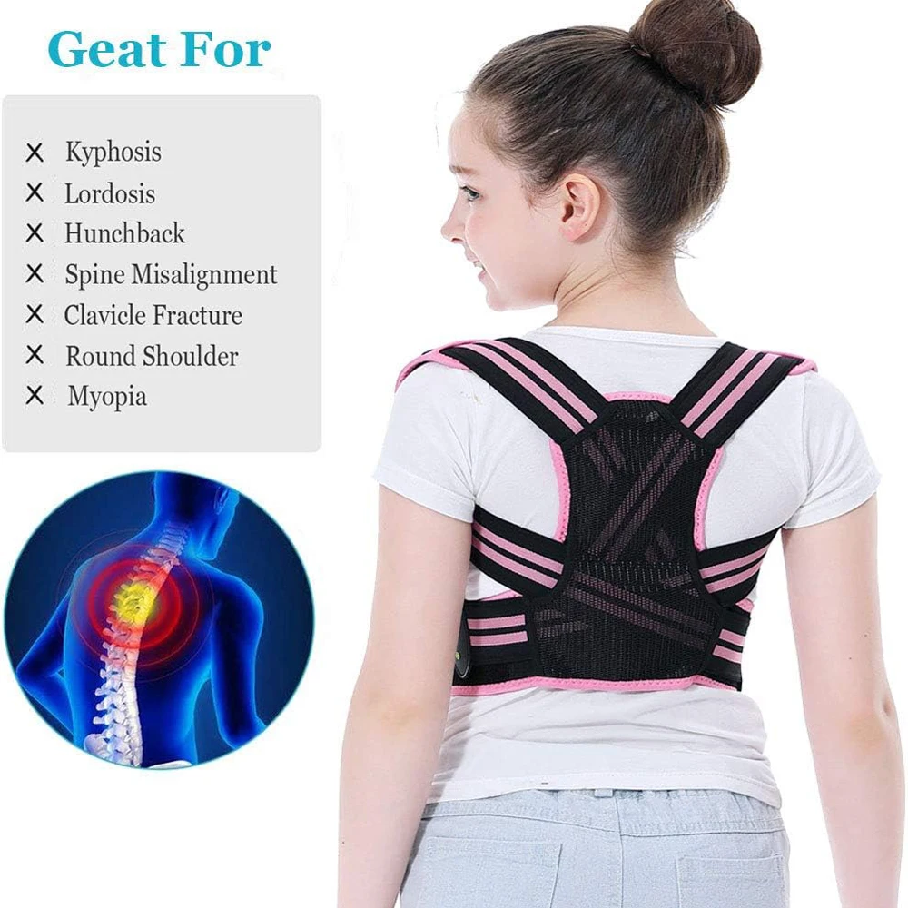 Posture Corrector for Kids,Upper Back Posture Brace for Teenagers Boys & Girls Under Clothes Spinal Support to Improves Slouch