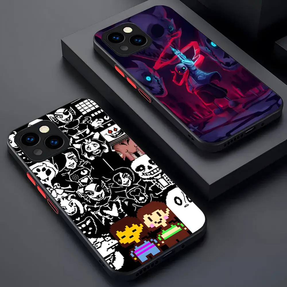 Anime Cartoon Undertale Phone Case Matte Transparent For 16 15 IPhone 12 11 13 Pro Max X XR XS 8 SE Mini Plus Back Cover