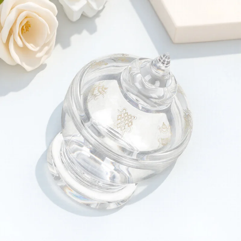 

Crystal Tower Acrylic Pagoda Craft for Office Home Bedroom Decor Vintage Buddhism Enshrines Bottle Desktop Piece