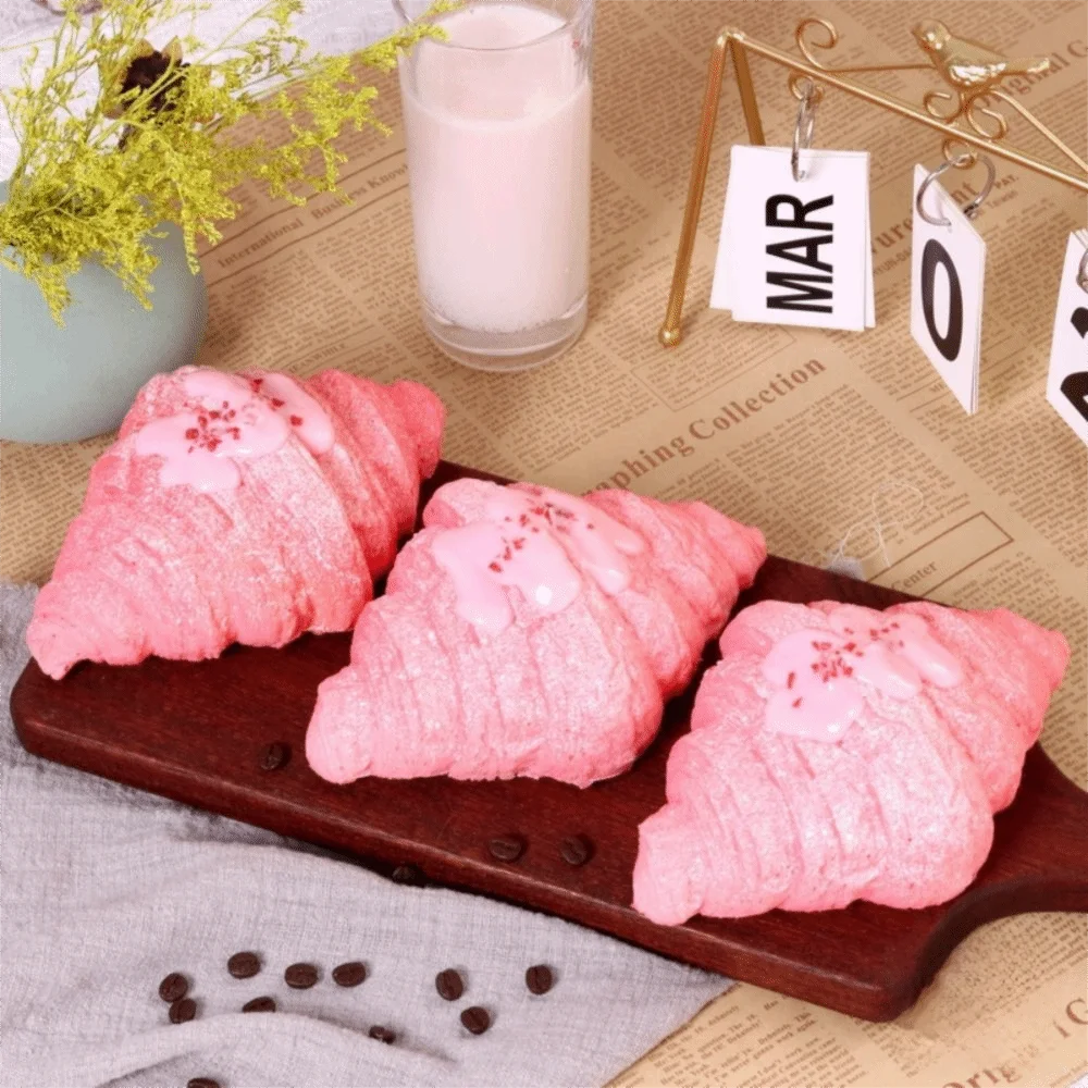 Squishy Simulated Croissant Squeeze Toy Stress Relief ​​Non-Toxic Sensory Fidget Toy Gifts Decompression Slow Rising Toy