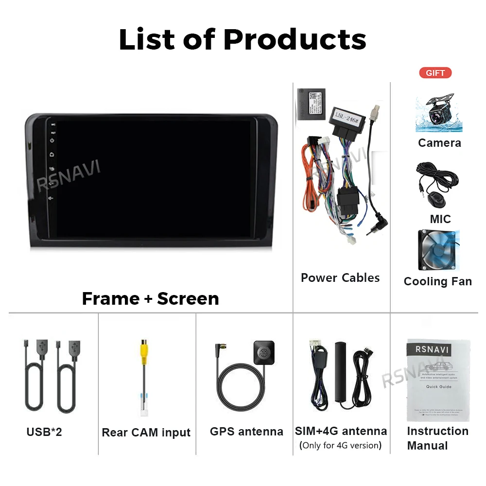 Android 16 Qualcomm Car Radio For Benz M-Class GL-Class 2005 - 2009 Player Multimedia GPS Navigation Stereo CarPlay Auto DSP BT