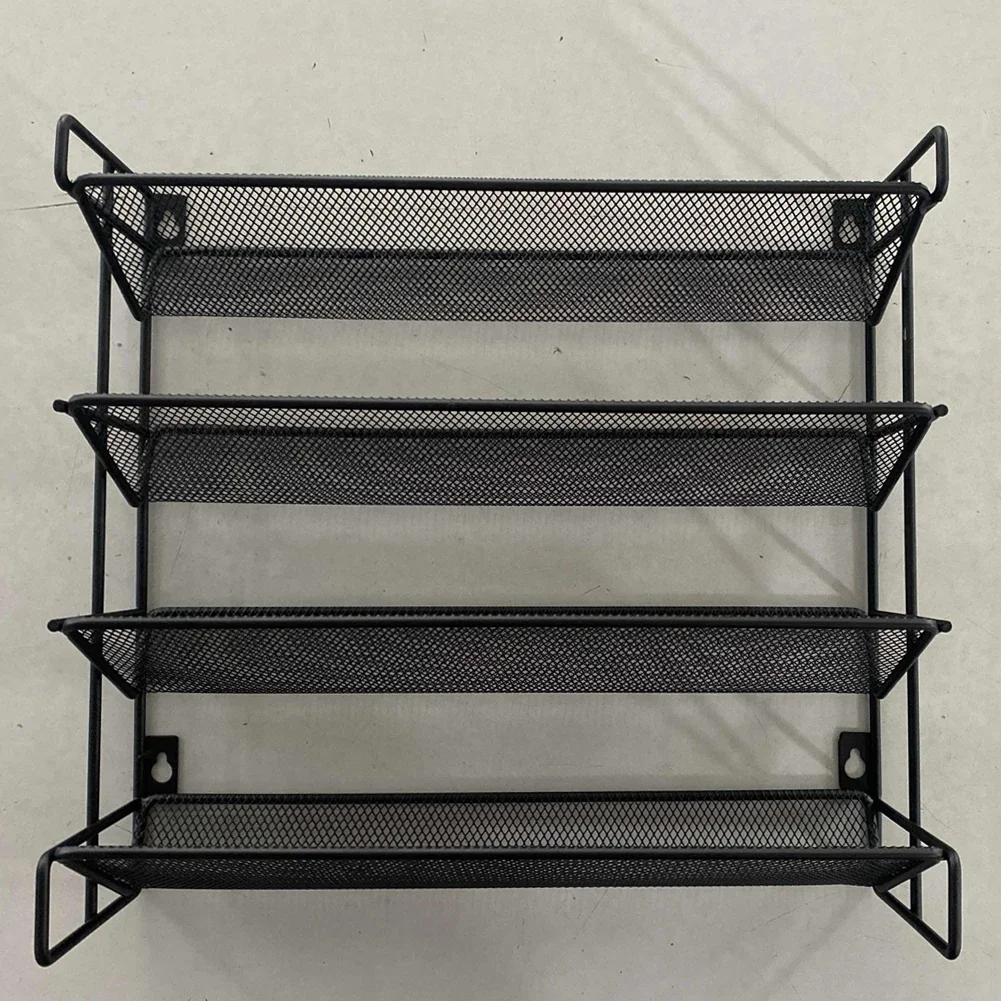 4 Tier Seasoning Organizer Space-Saving Metal Kitchen Countertop Organizer Seasoning Shelf for Kitchen Cabinet Countertop