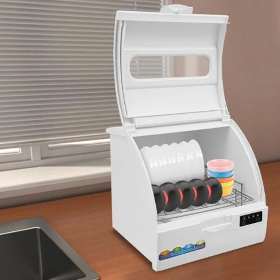 غسالة أطباق محمولة على سطح الطاولة مع 4 أوضاع للغسيل وخزان مياه سعة 9 لتر للمنزل والشقة RV تستخدم غسالة أطباق صغيرة مدمجة على سطح الطاولة مع