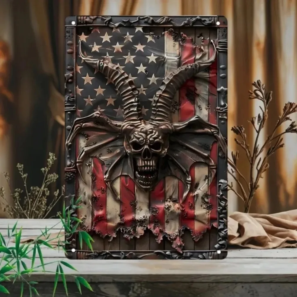 2D FLAT AwesomeWallDecor 1Pc لوحة حائط معدنية رائعة عتيقة |   ديكور مثالي لبار/صالة الألعاب الرياضية/المرآب/الحانة/النادي/غرفة النوم