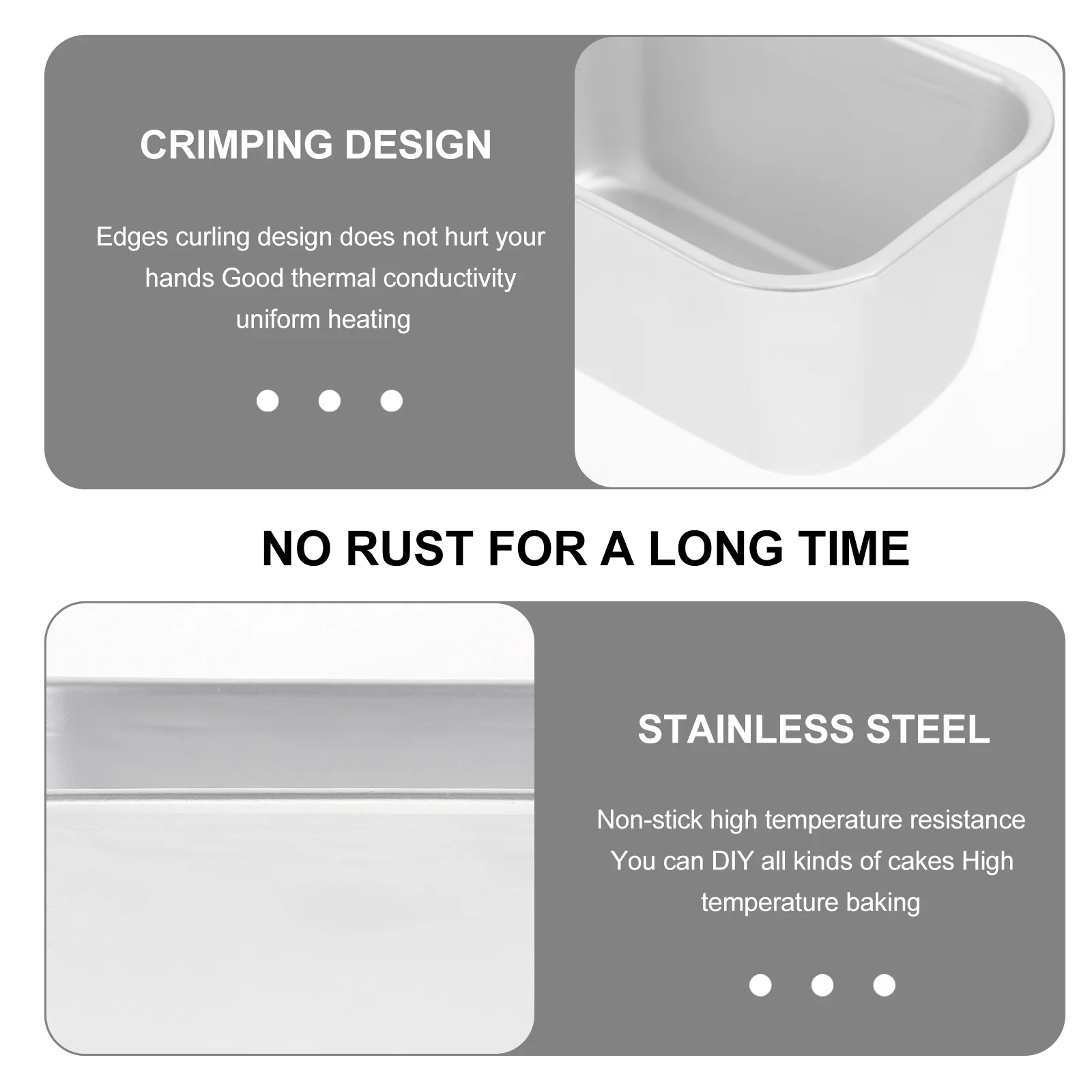 

6pcs Rectangular Cake Mold Heat Resisting Aluminum Alloy Non-Stick Baking Pan For Toast Cheesecake Bread Diy Bakeware Kitchen