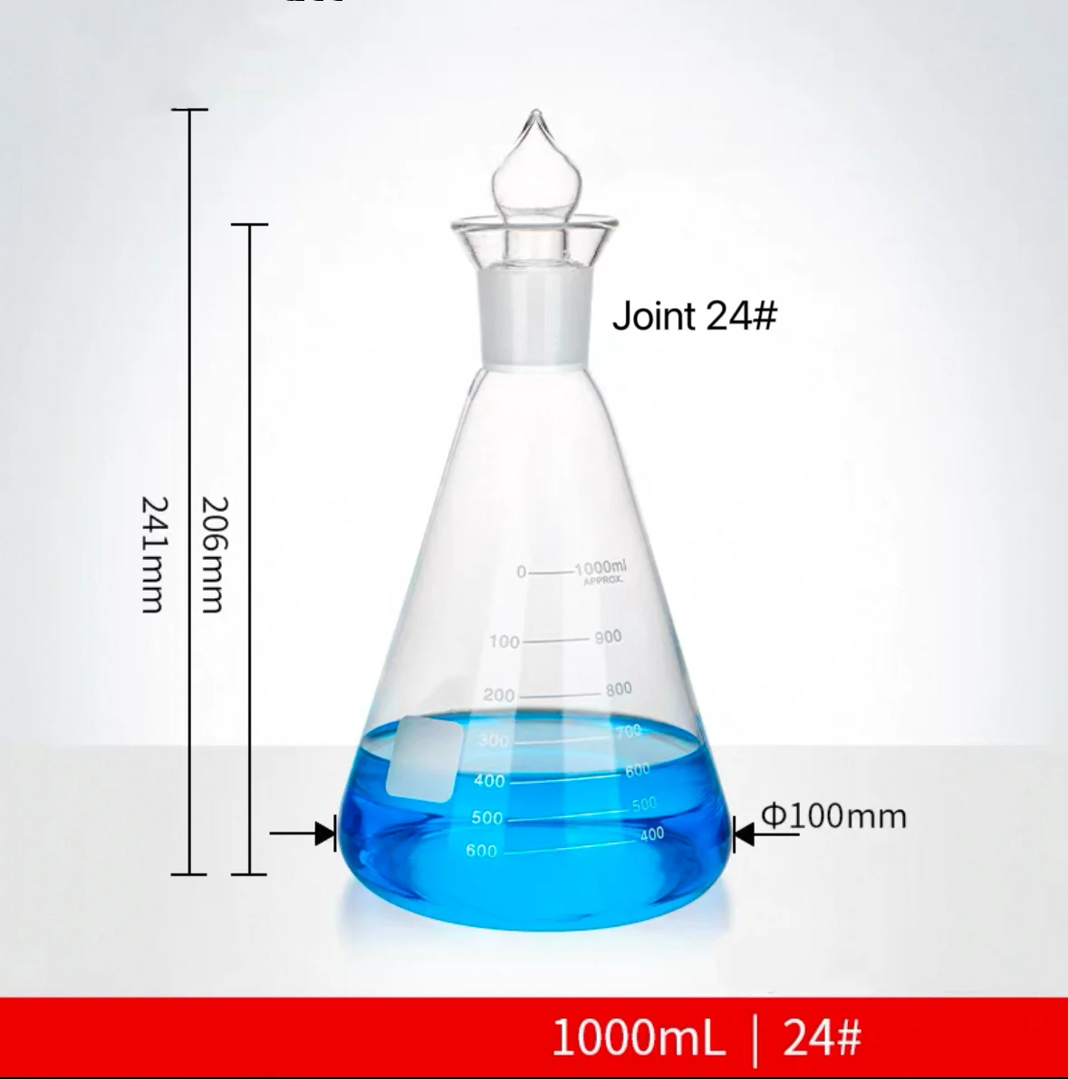 

1000ml Standard Ground Mouth 24#/29#/34# Transparent/Brown Iodine Triangle Flask, Experimental Glassware