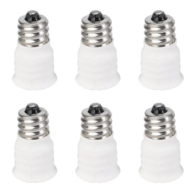 

Y17A 6-Pack E12 To E14 White Bulb Converter LED Light Holder Lamp Adapter Socket Changer High Quality