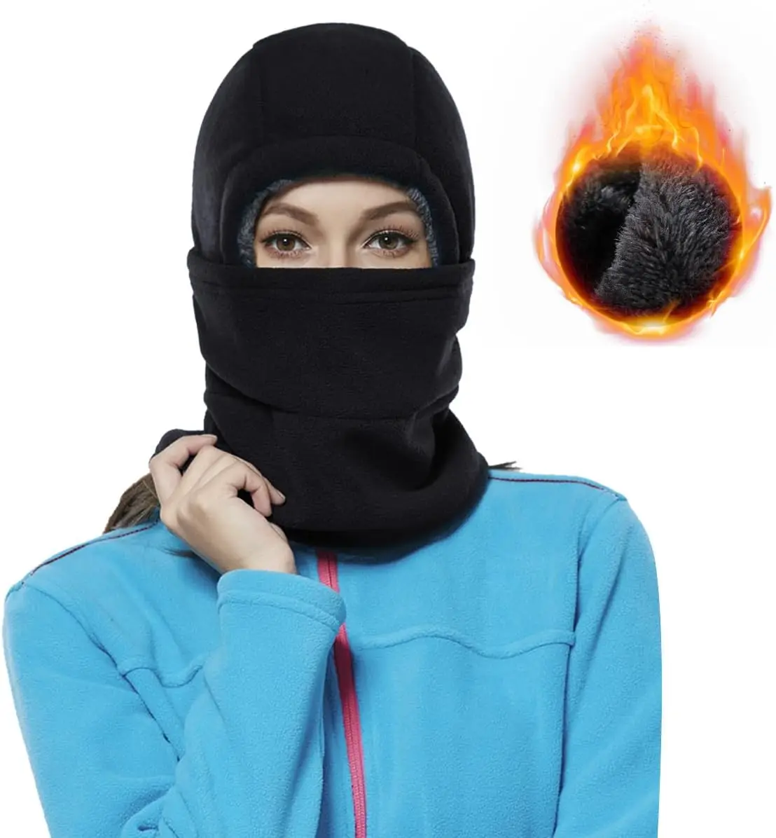 

Winter Balaclava Ski Mask for Men Women, Fleece Lined Windproof Hooded Scarf Neck Warmer