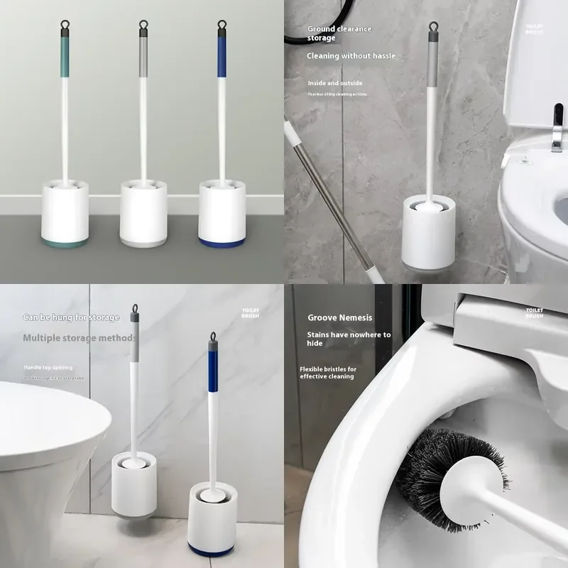 New Multifunctional Deep Toilet Cleaning Brush Non Punching Design Bathroom Bowl Cleaner
