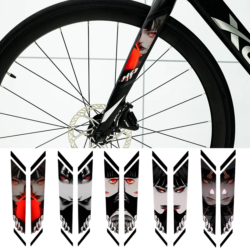 

1Pair JDM Peeping Eye Bike Stickers Waterproof Vinyl Decals for MTB Highway Bicycle Fork Top Tube Motorbike Decor
