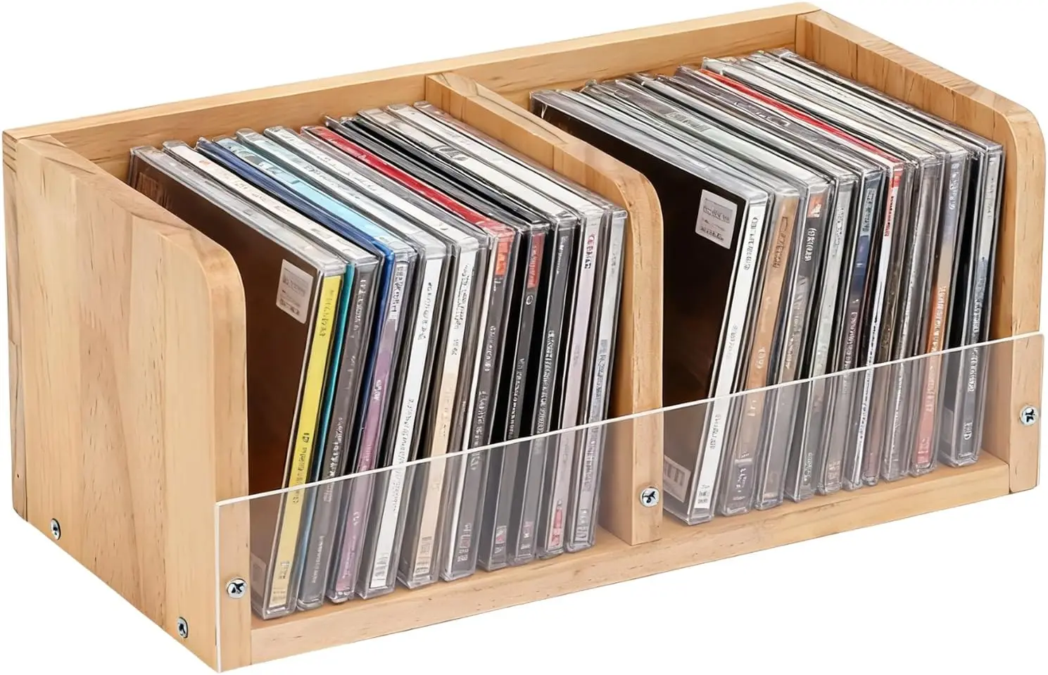 

CD Holder Retro CD Rack Organizer, Wooden CD Holder Stand, CD Storage Rack, Game Disc Display CD Organizer Desk Stand Pr