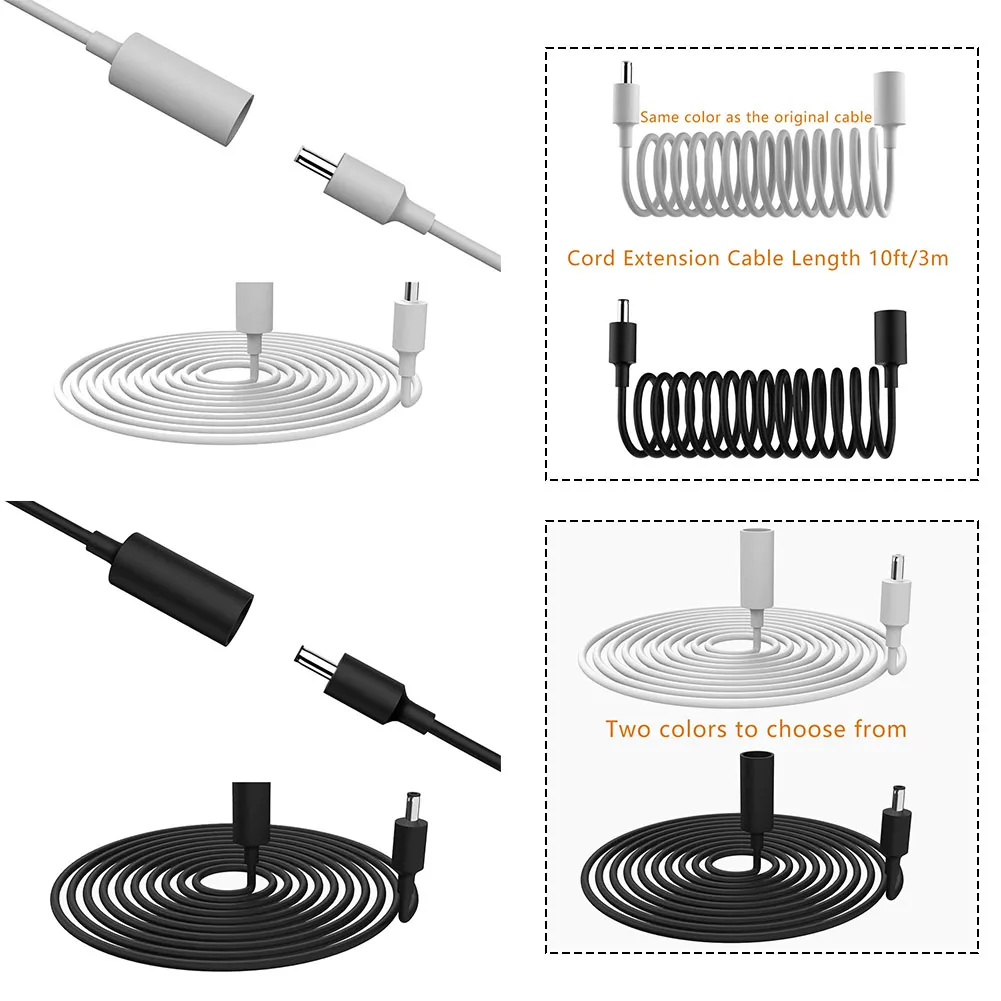Câble d'extension sûr de 10 pieds compatible avec Echo Dot, empêche les déconnexions accidentelles et assure un fonctionnement sûr