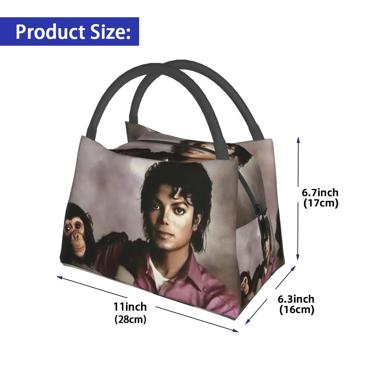 Michael Jackson Insulated Lunch Bag for Women Kids Portable Food Boxes Thermal Lunch Box Tote