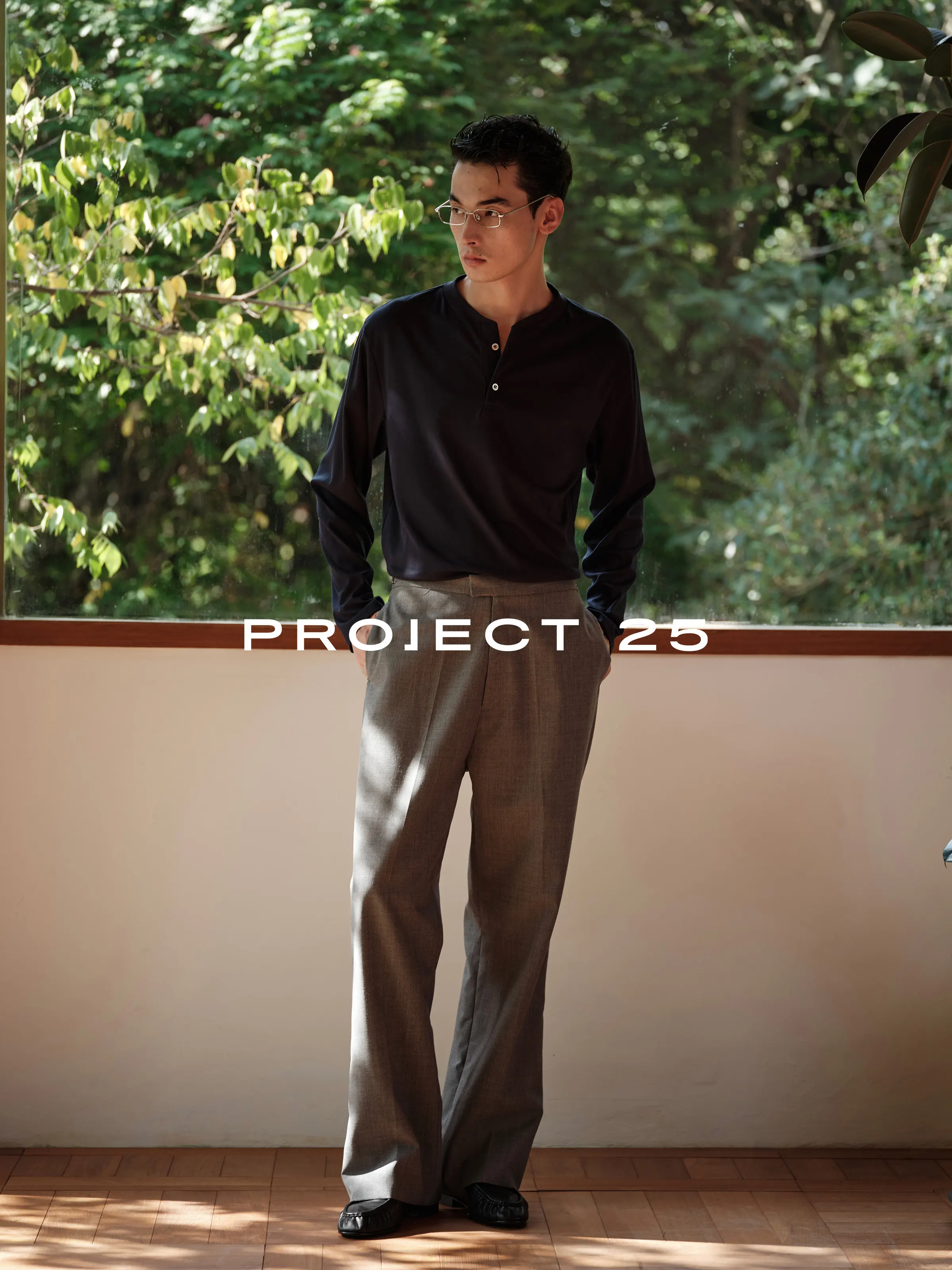 PROJECT 25 Men's Australian Virgin Wool Blend Trousers - Slimming Straight Fit Wrinkle-Resistant Casual Dress Pants  All Seasons