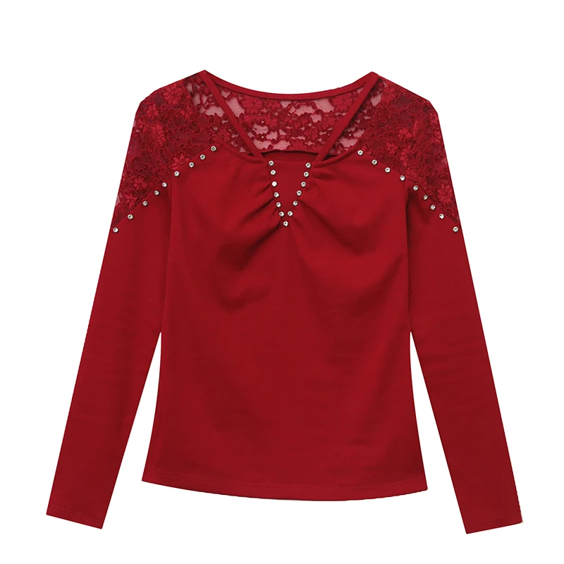 

2025,Европейский,Одежда,Хлопок,Футболка,Мода,Сексуальный,Пэчворк,Кружево,Блестящий,Diamonds,Женский,Топы,Длинный рукав,Нижняя рубашка,Тирозы,Опсы, 5201