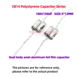 5pcs CB14 100V91PF-248000PF Dual Axial Polystyrene Film Capacitor 100V91PF 100PF 330PF 1000PF 2200PF 4700PF 10000PF 0.01UF 0.1UF