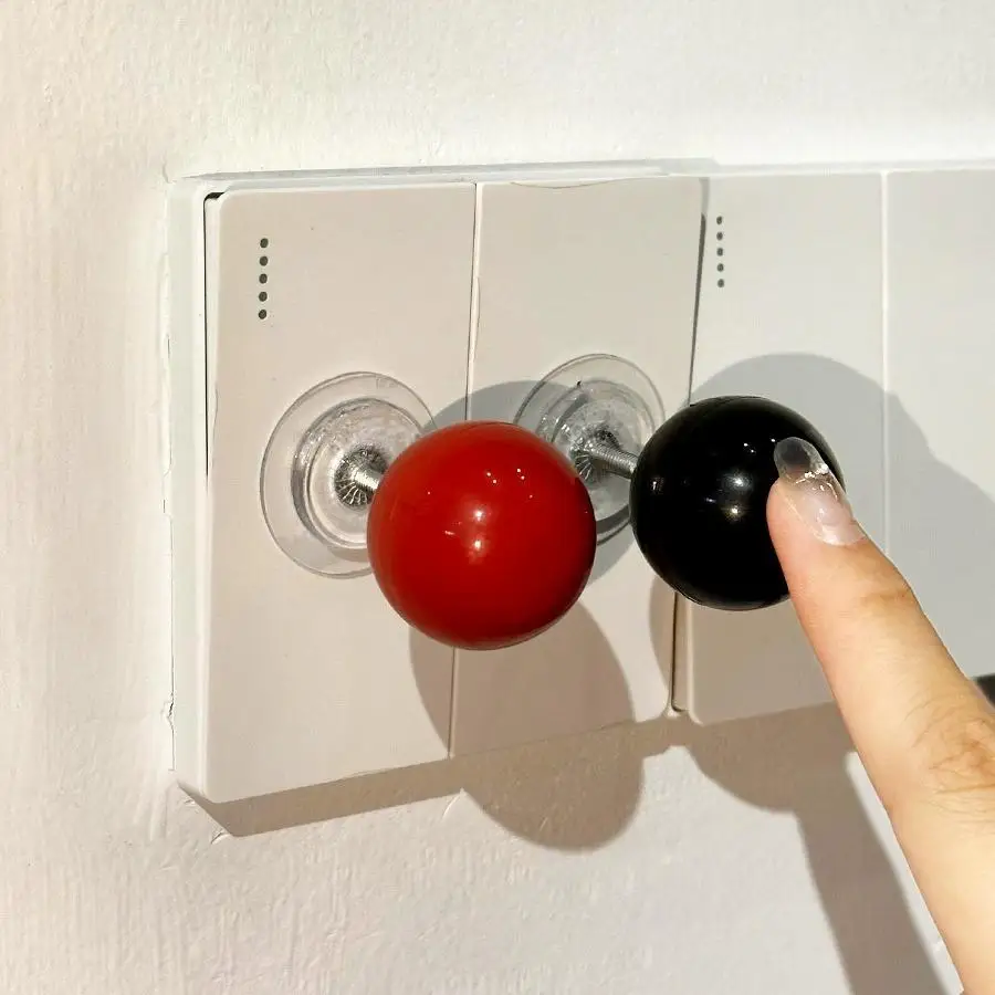 2pcs Creative Multifunctional Modern Minimalist Spherical Switch With Decorative Panel And Wall-mounted Small Ornament