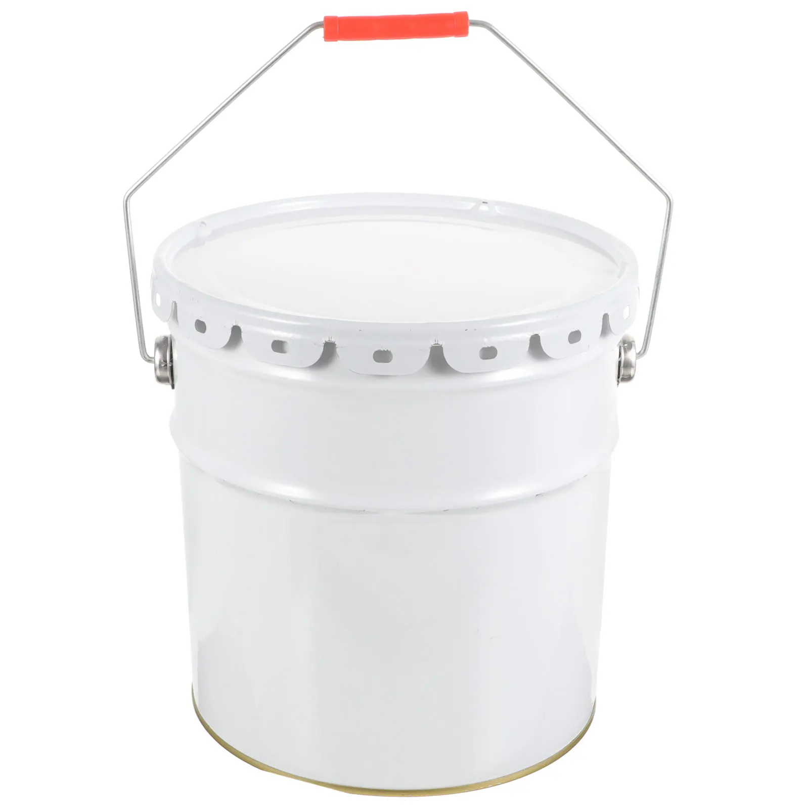 

10L Paint Bucket Tinplate Container White Metal Empty Cans Lid for Home Garage Large Capacity Storage Can Handle Practical