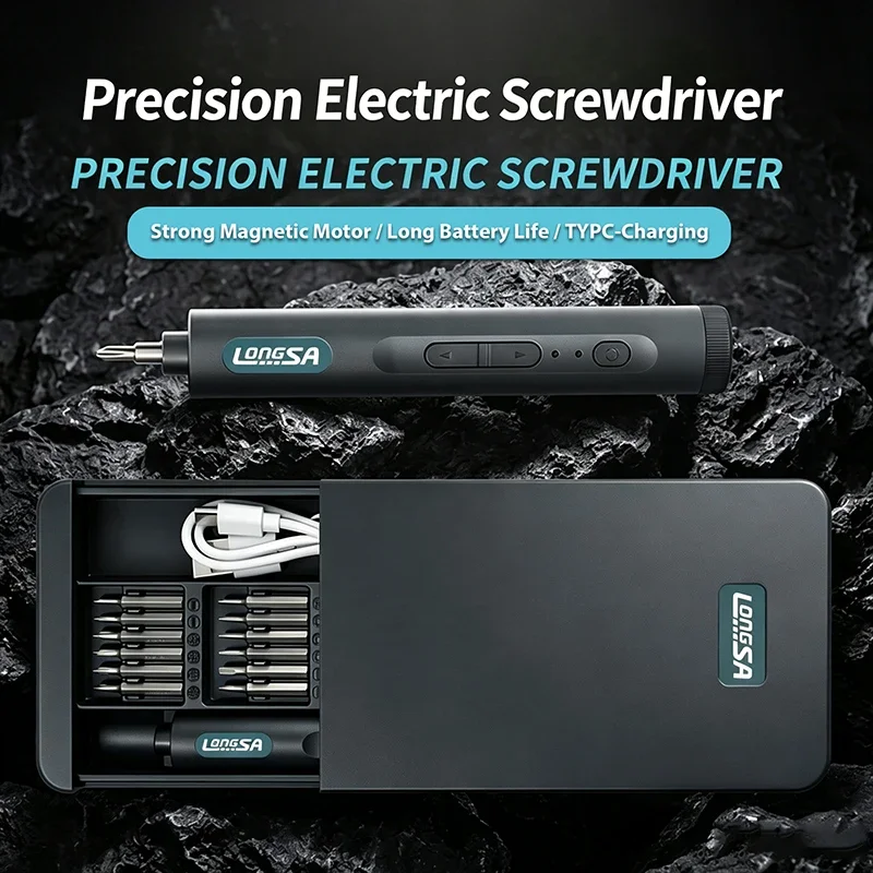 Electric Screwdriver Set Precision Handle Portable Power Tool Kits Wireless Cordless Small Bits for Phone Watch Repair