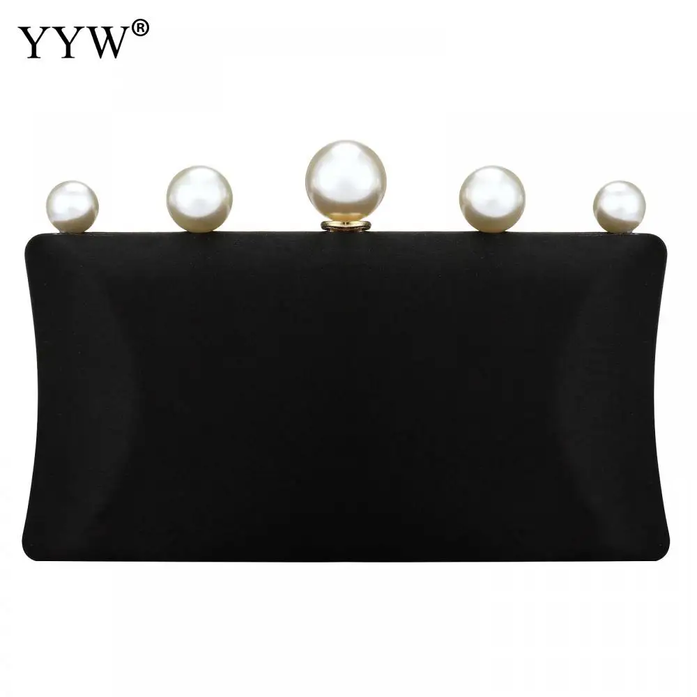 Polyester Clutch BagJewelry Making with chain black PC