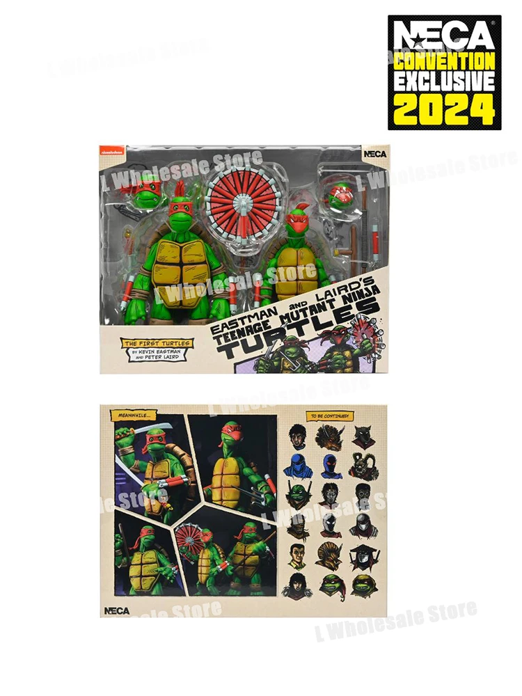 2024 SDCC Neca Teenage Mutant Ninja Turtles Tmnt SHF The First Turtles Eastman And Laird's Anime Action Figure Model Gifts Toys