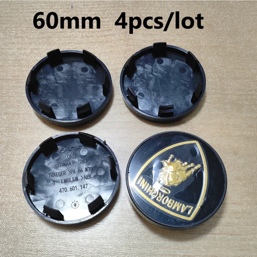 

4pcs 60mm hub caps For Automobili Lamborghini car hubcaps OEM 470601147 470.601.147 hubcap Accessories