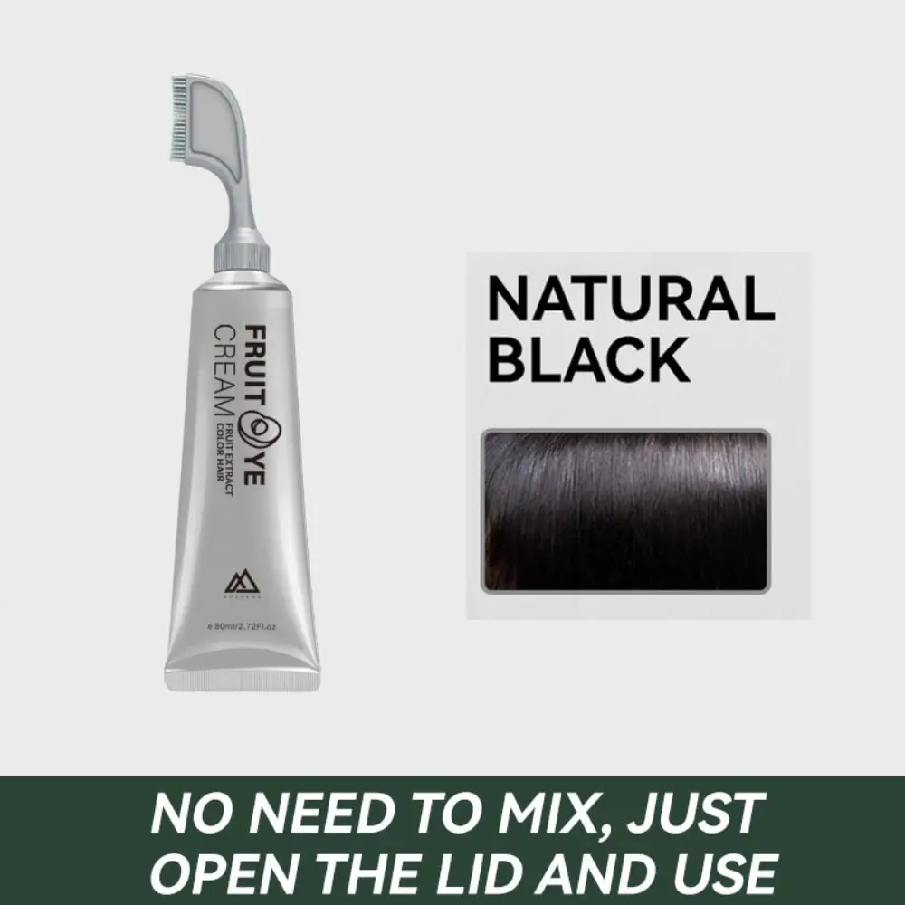 New Universal Natural Hair Dye Cream Effect a Long Time with a Comb Hair Dye Black Fruit Dyeing Hair Cream