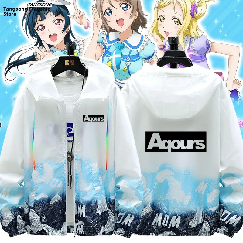 

Летняя верхняя одежда унисекс с логотипом LoveLiveSunshine Aqours, защита от ультрафиолета, полиэстер, нейлон, композитное волокно, длинный рукав, застежка-молния...