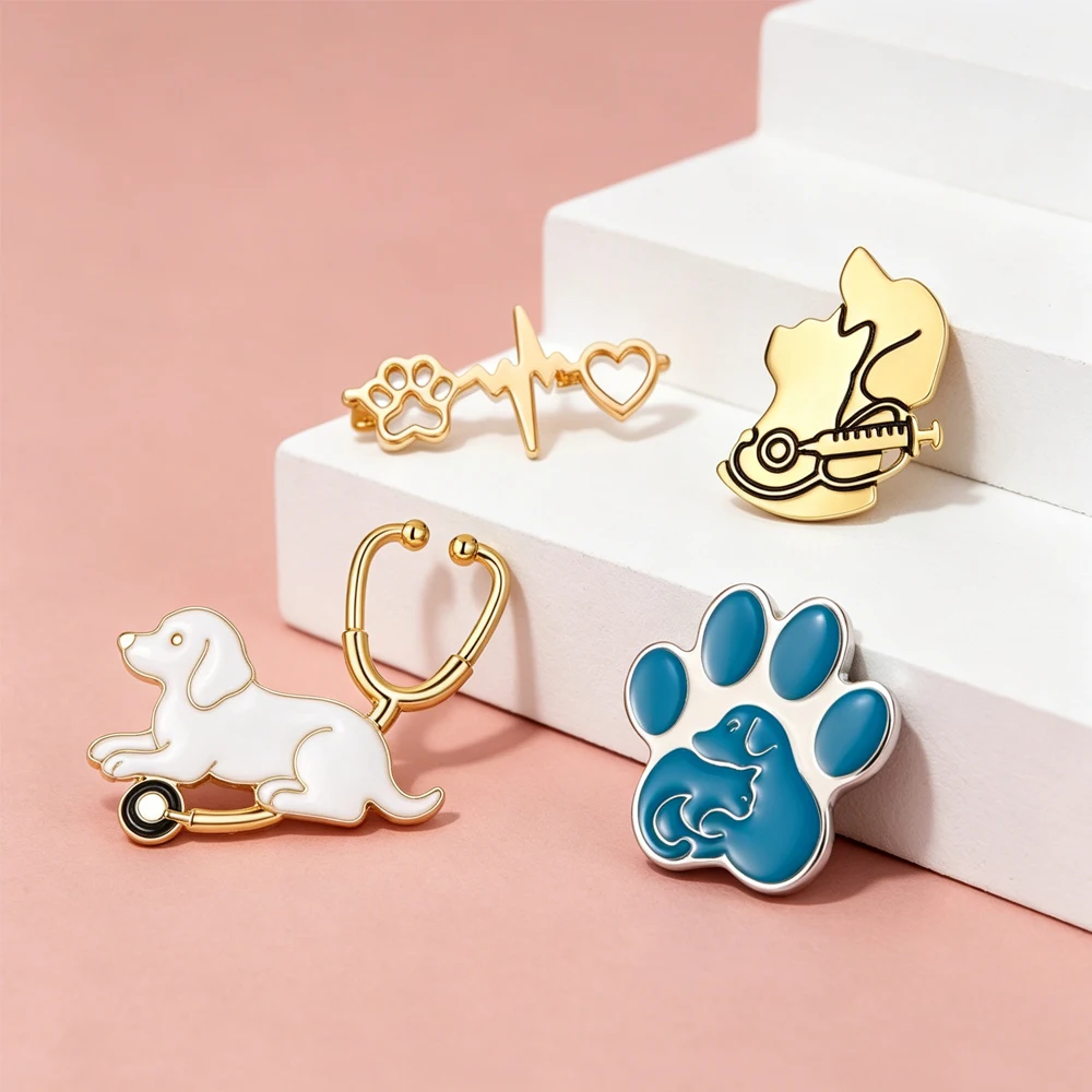 Body Jewelry Websites - Fashion Pet Doctor Enamel Pin Colorful