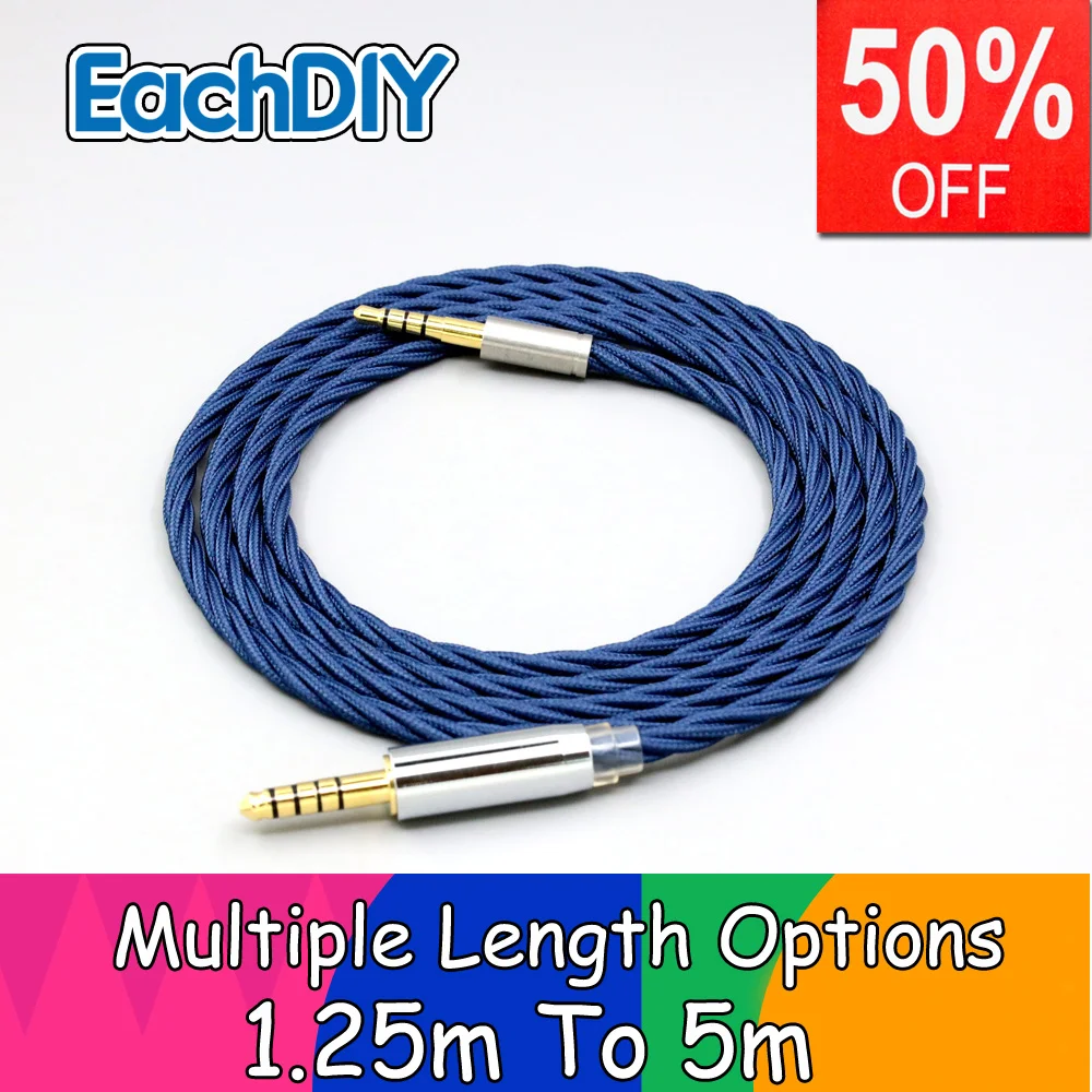 

99% Pure Silver OCC Sleeved Earphone Cable For Denon mm400 Plantronics BackBeat Sense 505 Oppo PM-3 Sony MDR-MV1 LN008586