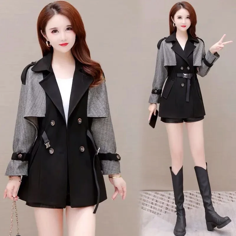 Loose Slim Korean Outdoor Women\'s Windbreaker With Lining Spring Autumn Trench Coat High End Outerwear Female Top ﻿