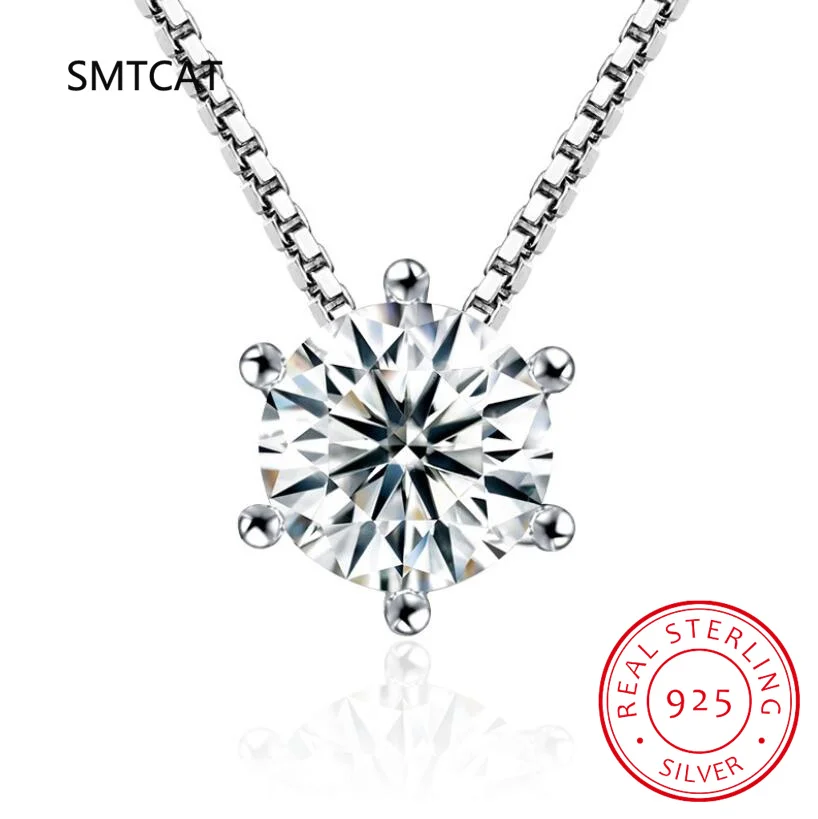 Classic 2.0CT 3.0CT Moissanite Pendant Necklace for Women Sparking Diamond Necklaces 925 Silver Jewelry Engagement Gifts