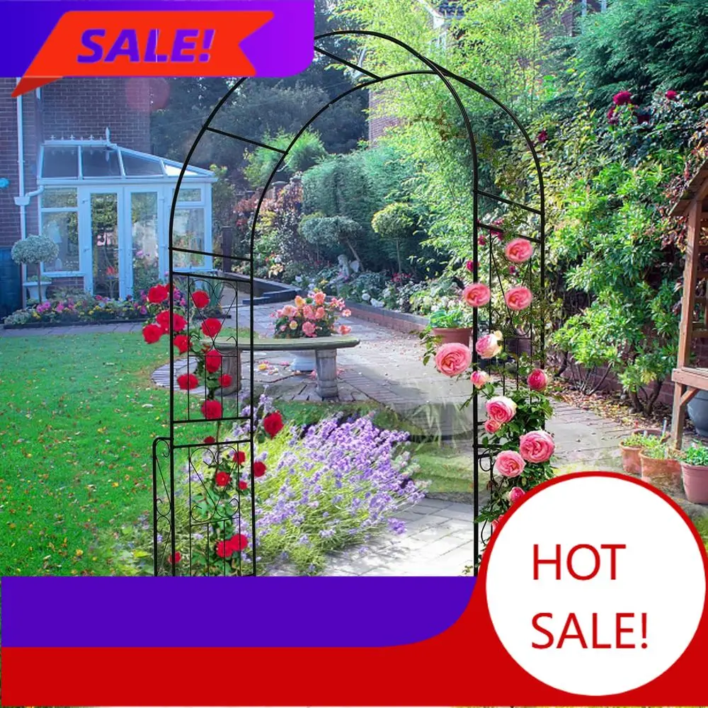 

Популярная уличная садовая арка-пергола для вьющихся растений, свадеб и мероприятий (55 x 94.5, черная)
