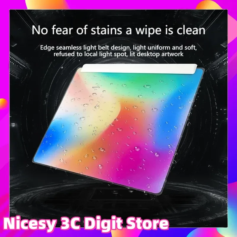 

Colorful RGB Luminous Non-Photovoltaic Glass Mouse Pad Customizable Micro-Etched Frosted Design for Gaming Office Use