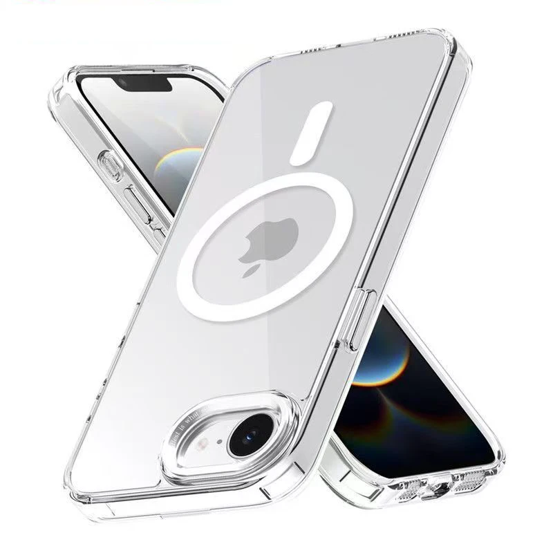 Stoßfester Schutz, harte, klare Acryl-Rückseite für 17E 16E, luxuriöse magnetische Hülle für iPhone 17E 16E für Magsafe-Hüllen