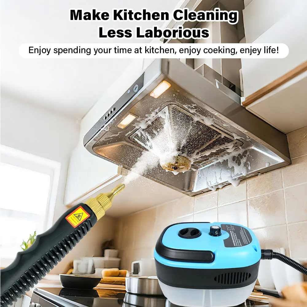 Pulitore a vapore multifunzionale da 2500 W - Sterilizzatore da cucina ad alta pressione adatto per cucine/bagni/divani/auto