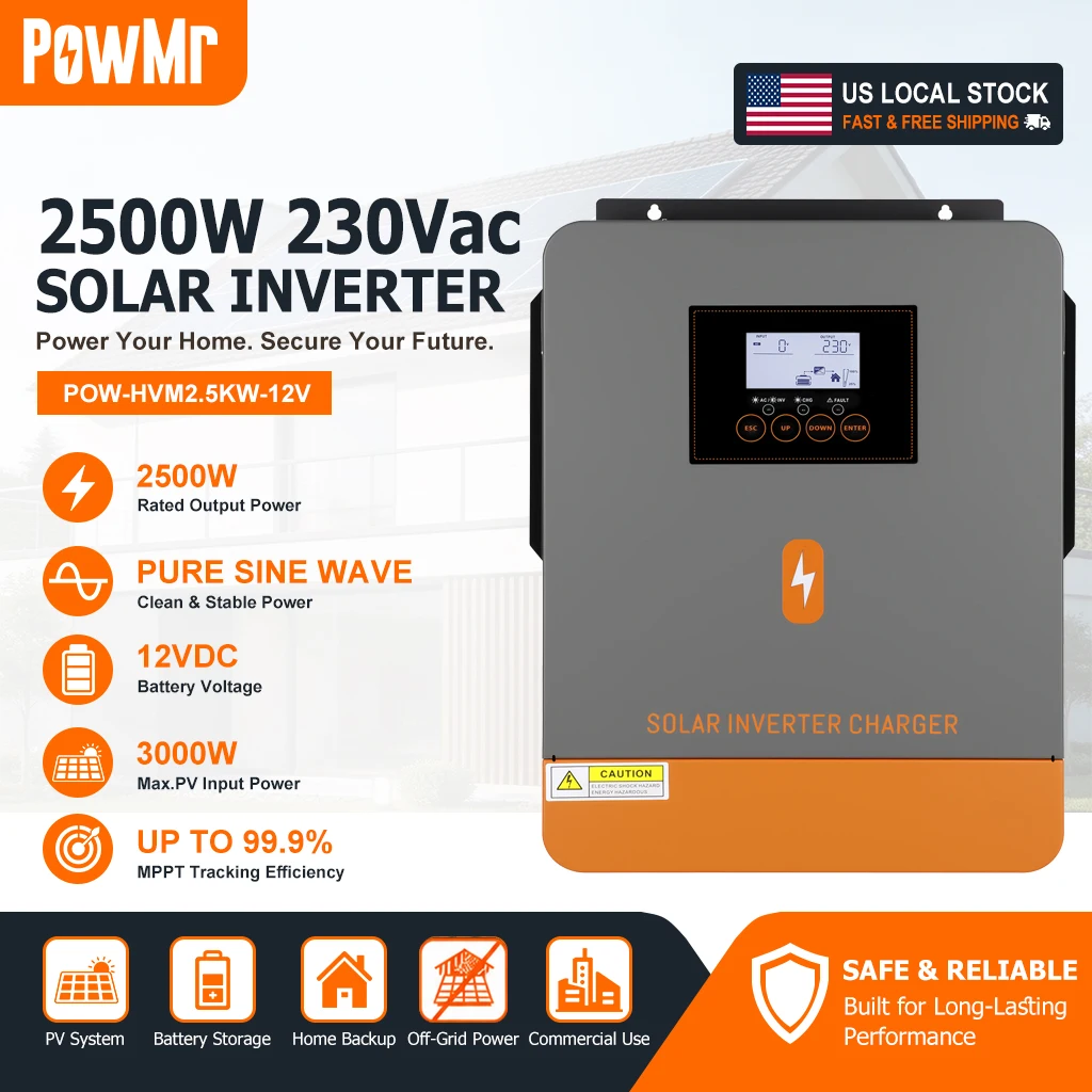 PowMr PL Stock 2500W 12V Off G - Rv Pure Sine Inverter Charger 3000W 12V review and price
