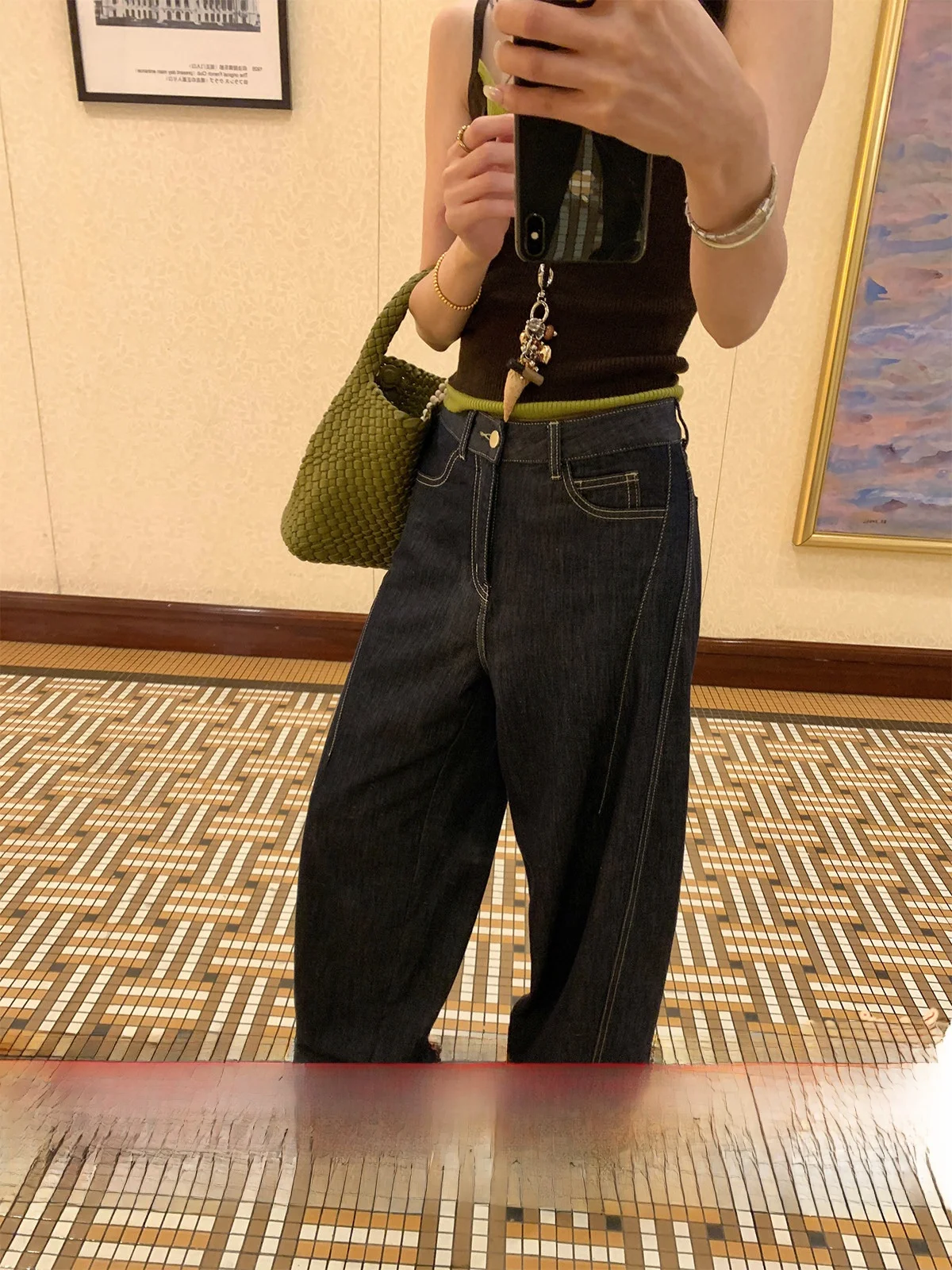 

Летние тонкие прямые брюки-кюлоты свободного кроя, винтажная джинсовая юбка с высокой талией из эластичного хлопка, синего цвета, для молодых женщин