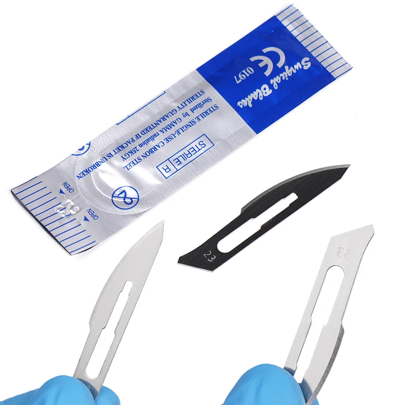 20pcs Carbon Steel Carving Metal Scalpel Blades for Eyebrow,Dental,Dissection DIY Cutting  Carving Surgical Scalpel Knife