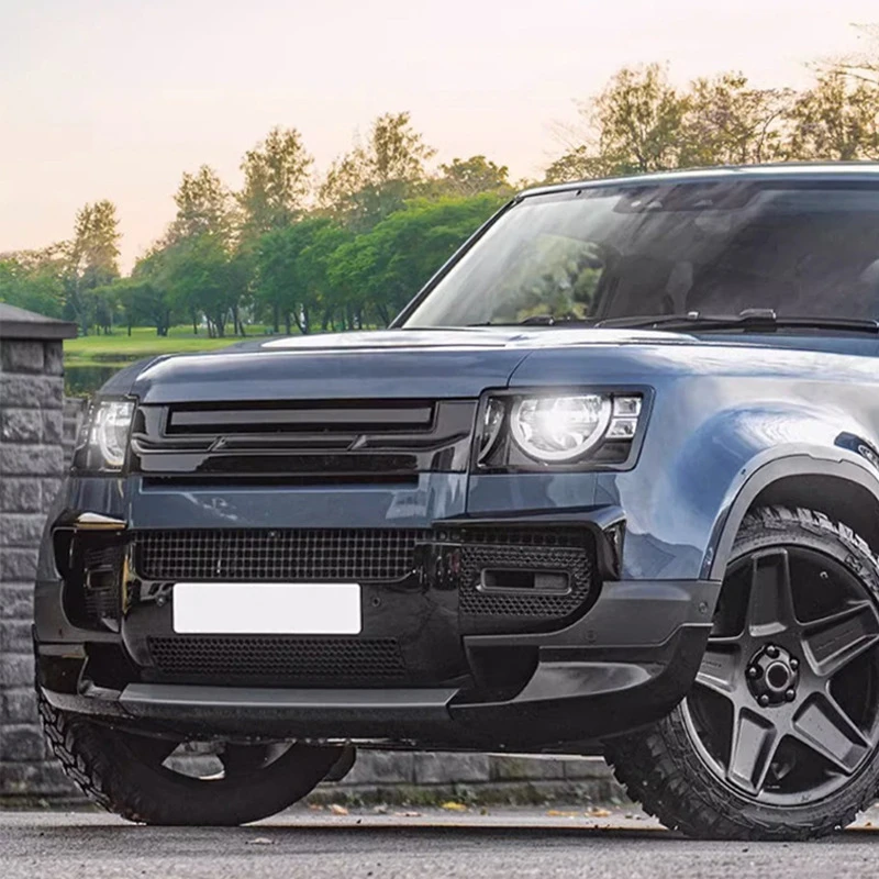 Suitable for Land Rover New Defender Bumper Bullhorn Wind Blade Black Warrior Surround Wide Body Blackened Front Lip Kit M