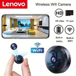 Lenovo-cámara de seguridad inalámbrica 1080P HD, minicámara con WiFi, protección de seguridad, videovigilancia por voz, videocámara con versión nocturna