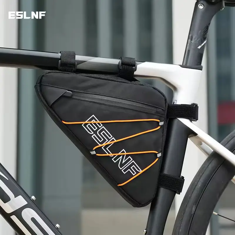 ESLNF Reflective Bicycle Bag Triangle Large Capacity Outdoor Sport Cycling Frame Front Bags MTB Road Bike Pouch Frame Bag
