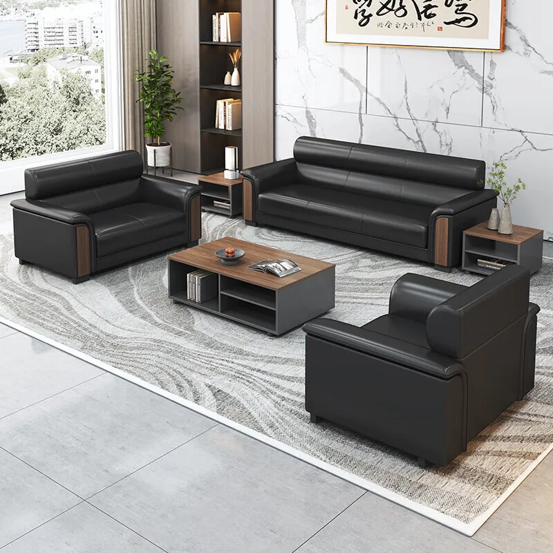 Waiting Room Pu Leather Office Reception Sofa Reception Office Furniture Modern Administrative Office Sofa