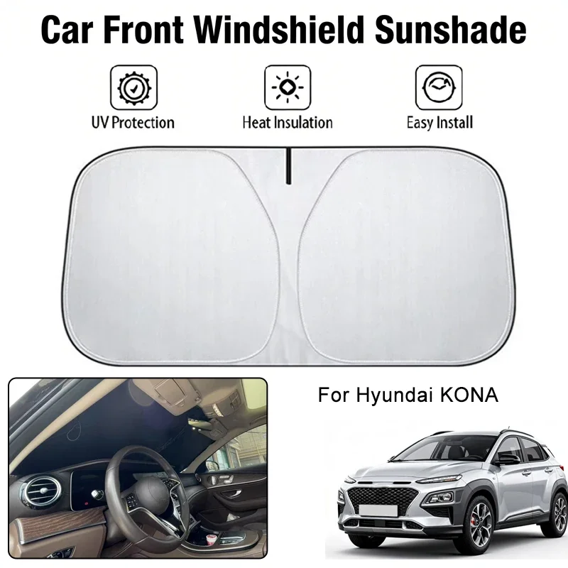 

Foldable Car Windshield Sun Shade UV Block Heat Insulation For Hyundai KONA Interior Protection Accessories